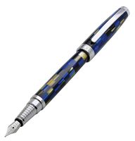 Xezo Urbanite Blue Retro-style Serialized Medium Fountain Pen (Urbanite Blue FM). No Two Alike
