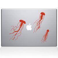 The Decal Guru Jellyfish MacBook Decal Vinyl Sticker - 13" MacBook Air - Orange (1108-MAC-13A-P)