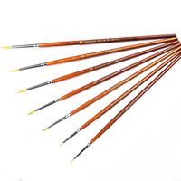 Transon Detail Model Paint Brushes 7pcs for Acrylic, Gouache, Oil, Tempera, Enamel and Face Painting