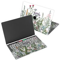 Wonder Wild Skin for MacBook Decal Vinyl Air 11 inch 15 Apple Mac 13 Retina 12 Pro 15 Keyboard 2019 2018 2017 2016 2015 Protective Sticker Flowers Wildflowers Pattern Green Plant Spring Blossom Daisy
