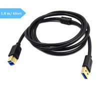 Poyiccot Printer Cable 3.0 USB A Male USB Male B 6feet USB 3.0 Type B Cable with Magnetic Ring Scanner Cord for HP, Canon, Lexmark, Epson, Dell, Xerox, Samsung