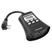 DEWENWILS Outdoor Light Sensor Timer, Digital 7 Day Programmable Plug in OutsideTimer with 3 Grounded Outlets for Christmas Lights, Landscape Garden Holiday Light, 15A UL Listed