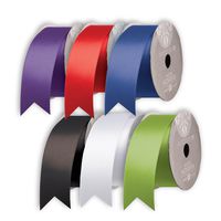 Jillson Roberts 6 Spool-Count All-Occasion 1.5" x 10' Double Faced Satin Ribbon Solid Color Assortment, Perfectly Primary