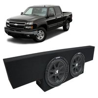 Compatible with 01-06 Chevy Silverado Non-HD Crew Truck Kicker Comp C12 Dual 12" Sub Box Enclosure - Final 2 Ohm