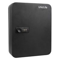 Uniclife Key Cabinet 48 Key Lock Box Steel Security Safe Box with Combination Lock, Black