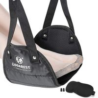 Foot Hammock Travel Footrest for Airplane - Prevents Stiffness and Swelling on Long Flights - Foot Sling Fits to Table Tray or Headrest to Improve Circulation and Deepen Rest - Portable Carry