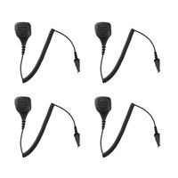 4 Pack Maxtop APM250-K3 IP56 Waterproof Shoulder Speaker Microphone for Kenwood NEXEDGE NX-200G NX-300G NX-410 TK-290
