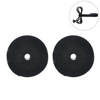 Patu Reusable Multi-Purpose Fastening Tape Cable Ties - 2 Rolls 5 Yards x 0.5 Inch Width Hook and Loop Cord Management Wire Organizer Straps, Black
