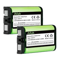 iMah HHR-P107 3.6V 650mAh Cordless Phone Battery Compatible with Panasonic PQSUHGLA1ZA HHR-P107A HHR-P107A/1B KX-TG6071 KX-TG6074 KX-TGA351 KX-TGA600 Handset Telephone (Type 35), Pack of 2