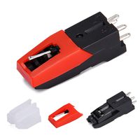 Turntable Cartridge Replacement Stylus Needles with Red Ruby Tip, Vinyl LP Record Player Accessories for ION iCT09RS Quick Play LP, Power Play LP, Quick Play Flash, Contour LP, Vertical Vinyl