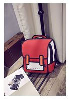 Genius_Baby 3D Drawing Bag Cartoon Comic Vintage Backpack for College Girls Laptop Bag (Red)
