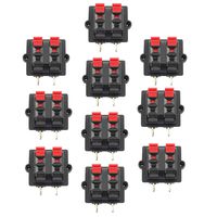 Tegg 10 PCS 4 Position 2 Row Push Release Connector Plate Stereo Speaker Terminal Strip Block