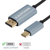 KAUPOONK USB C to Displayport Cable 4K 60Hz，Type C to DP Cable Compatible for Thunderbolt 3 Mac Pro MacBook Pro 2018 2017 MacBook Air iPad Pro Dell Sumsang and More, 6ft