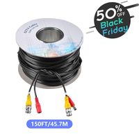 BNC Cable 150FT,NexTrend 1 Pack 150 FT BNC Video Power Cable for Surveillance CCTV Security System - 5MP Maximum