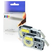 KCMYTONER Compatible for 12mm (1/2") XR-12YW XR 12YW XR12YW Label Tape Used in KL-60 KL-100 KL-120 KL-750B KL-1500 KL-2000 KL-7000 KL-7200 KL-8100 KL-P1000 EZ Labeler, Black on Yellow - 2 Pack