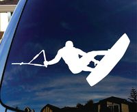 Wakeboarding - Vinyl 5" wide(color: WHITE) decal laptop tablet skateboard car windows stickers