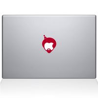 The Decal Guru 2054-MAC-13P-DR Afro Apple Logo Decal Vinyl Sticker, Red, 13" MacBook Pro (2015 & Older)