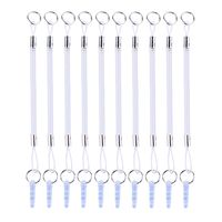 XRONG Stylus Tether 10 Pack of Detachable Elastic Coil Lanyards/Tether Strings with 3.5mm earphone jack for Stylus Touch Pens Clear