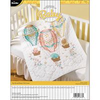 Bucilla 47876E Stamped Cross Stitch Baby Crib Cover, Up Up and Away