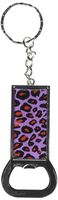 Graphics and More Ring Bottlecap Opener Key Chain, Leopard Animal Print Purple (KK1057)