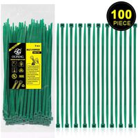 Nylon Zip Ties Heavy Duty- 8 Inch Green,Multi-Purpose Self Locking Cable Ties， Ultra Strong Plastic Wire Ties with 50 Pounds Tensile Strength, 100 Pieces.