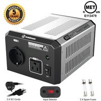 KRIEGER 850 Watt Voltage Transformer, 110/120V to 220/240V Step Up Step Down Voltage Converter, MET Approved Under UL, CSA