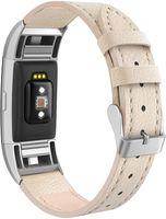 SWEES Bands Compatible for Fitbit Charge 2 Leather Small (5.6" - 7.5"), Genuine Leather Replacement Wristband Metal Connectors Women, Black, Beige, Brown, Grey, Rose Gold, Blue