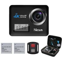 Touch 4K Action Camera, Dual Screen 20MP WiFi Sports Waterproof Camera with Dive House, 170° Wide-Angle Camcorder with Remote Control and 19 Mounting Kits