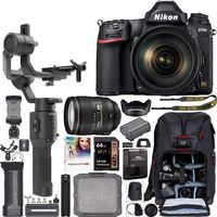 Nikon D780 Full Frame 4K FX DSLR Camera + AF-S 24-120mm VR Lens Filmmaker's Kit with DJI Ronin-SC 3-Axis Handheld Gimbal Stabilizer Bundle + Deco Photo Backpack Case + 64GB Card + Software