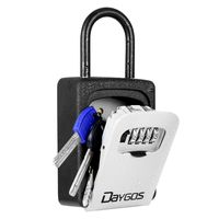 Key Lock Box for Outside - Wall Mounted Key Safe Box for House Keys Weatherproof 4-Digit Combination Lockbox for Home,Office,Hotel,Airbnb,School Spare Keys(6 Keys Capacity)