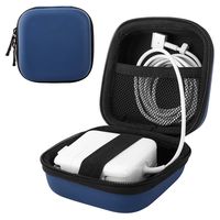 MoKo Power Adapter Case Bag, [Anti-scratch] Accessories Organizer Storage Carrying Bag Compatible with Apple MacBook Power Adapter, Surface 3 Power Charge, Magic Mouse, Earphones, USB and Cables, Blue