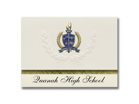 Signature Announcements Quanah High School (Quanah, TX) Graduation Announcements, Presidential style, Elite package of 25 with Gold & Blue Metallic Foil seal