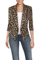 Womens Casual Work Office Open Front Blazer JK1133X 11063-Multicolor 1X