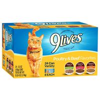 9 Lives Poultry And Beef Variety Pack, 5.5 Oz Cans, 24-Count