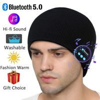 Bluetooth Beanie Hat, Gifts for Men Women, Wireless Beanie Bluetooth 5.0 Knit Music Cap with Stereo Speakers Built-in Mic Washable Bluetooth Beanie for Men Women Family Friends Gifts, Black