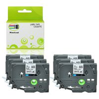 NineLeaf 6 Pack Black on White Fabric Iron-on Clothing Label Tape Cartridge Compatible with Brother TZ-FA231 TZe FA231 12mm x 3m 1/2" x9.8ft for P-Touch PT-D210 D200 H110 H100 D400 D600 Label Maker