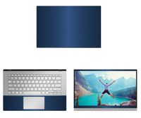 decalrus - Protective Decal for Asus VivoBook 14 X420UA (14" Screen) Laptop Blue Texture Brushed Aluminum Skin case Cover wrap BAasusVivobk14_x420uaBlue