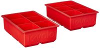 Tovolo 81-21761 Inch Large King Craft Ice Mold Freezer Tray of 2" Cubes for Whiskey, Bourbon, Spirits & Liquor Drinks, BPA-Free Silicone, Set of 2, Candy Apple