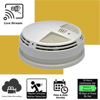 Discover IT | Wi-Fi Hidden Camera Spy Cam Home Surveillance Nanny Cam Smoke Detector (Side View) with Cloud Video Recording, Battery Operated