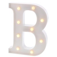 Barnyard Designs Metal Marquee Letter B Light Up Wall Initial Wedding, Bar, Home and Nursery Letter Decoration 12" (White)