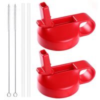 The Mass Wide Mouth Straw Lid Compatibility Most Sports Water Bottle (Lava)