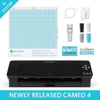 Silhouette Cameo 4 with Bluetooth, 12x12 Cutting mat, AutoBlade 2, 100 Designs and Silhouette Studio Software - Black Edition