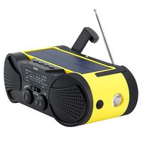 Emergency Weather Radio 4000mAh - Portable, Solar Powered, Hand Crank, AM FM NOAA Weather Stations, USB Cell Phone Charger, SOS Alarm, LED Flashlight & Reading Light Radio - Buzz4000