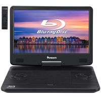NAVISKAUTO 14" Portable Blu-Ray DVD Player with Built-in Rechargeable Battery, AUX Cable, Supports 1080P MP4 Video, HDMI Input/Output, Dolby Audio