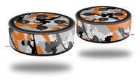 Skin Wrap Decal Set 2 Pack for Amazon Echo Dot 2 - Sexy Girl Silhouette Camo Orange (2nd Generation ONLY - Echo NOT Included)