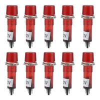 uxcell Signal Indicator Dash Light DC 12V, LED Bulbs XD10-3 Red, 10mm 2/5" Panel Mount 10Pcs