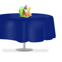 Navy Blue 1 Pack Premium Disposable Plastic Tablecloth 84" Inch Round Table Cover By Grandipity