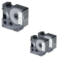 NineLeaf 3 Pack Black on White Vinyl Label Tape Compatible for DYMO 18445 Rhino LabelManager 300 350 400 450 Label Maker,19mm(3/4") x5.5m(18ft)