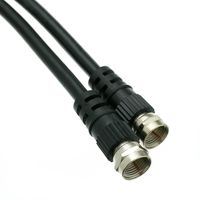 F-pin RG59 Coaxial Cable, Black, F-pin Male, 100 Foot