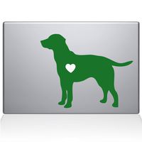 The Decal Guru Labrador Retriever Love Silhouette Decal Vinyl Sticker, 13" MacBook Air, Green (2337-MAC-13A-LG)